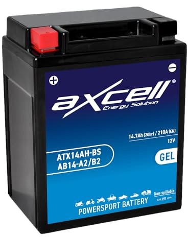 AXCELL Batterie 12V YB14-A2 GEL 51412 passend für Indian Scout 1130 ABS 2016-2020
