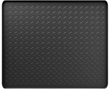 perfk Alfombrilla protectora de silicona para electrodomésticos, 60 x 50 cm, antideslizante, bandeja de goteo multifuncional con borde elevado, Negro