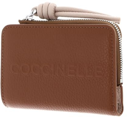 Coccinelle Leder Geldbörse Myrtha Maxi Log Wallet Cognac/Rosette braun