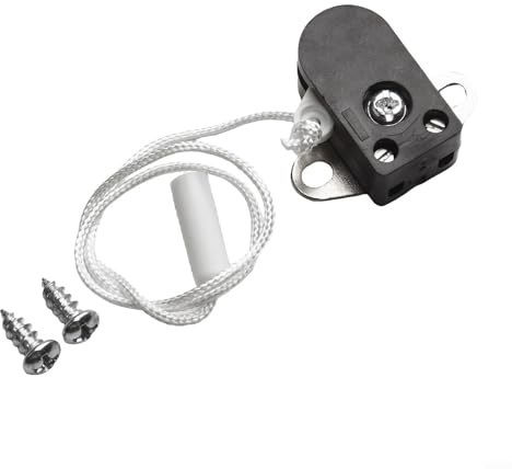 Pull Switch for Furniture Control, 250V 2A Cord Switch with 2-Hole Plate, Compatible with Wall Lamps Table Floor Ceiling Lights and Bed
