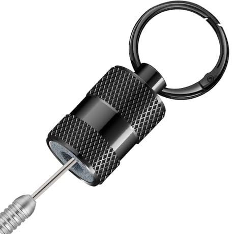 HUANQU Dart Anspitzer Schlüsselanhänger, Dart Schleifstein für Dartpfeile Steeldart Spitzen, Tragbarer Dart Schärfer & Dartspitzen Schleifer, Profi Dart Zubehör für präzise Würfe