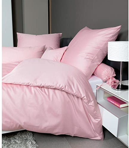 Janine Mako Satin Bettwäsche Uni Colors 155 x 220 cm rosa