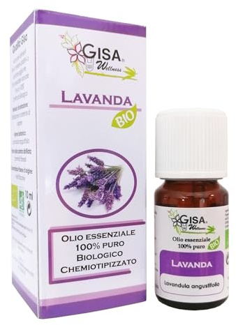 Gisa Wellness - LAVANDA - Olio Essenziale Bio - 100% Puro e Naturale - [10ml] - Alimentare - Aromaterapia - Cura della Persona - Benessere - Made in Italy