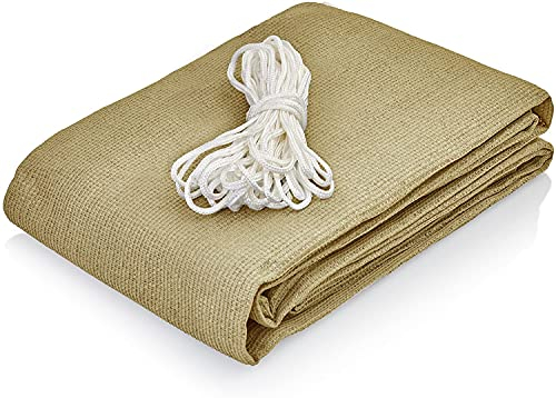 Lumaland Balkonsichtschutz 0,9 x 5 Meter, inklusive Befestigungsseil, 100% HDPE mit Stabilisator für UV Schutz, Sand