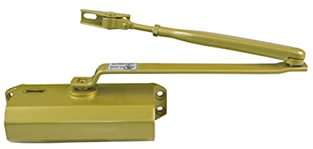 Amig - Türschließer zum automatischen Schließen von Türen mit einem Gewicht von max. 40 kg, Breite max. 85 cm | aus Aluminium mit mattem Gold-Finish | verhindert Unfälle durch Zuschlagen oder Zugluft,