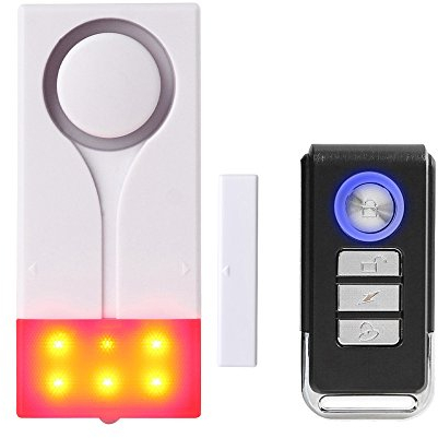 Mengshen Tür- Und Fensteralarm - Funkalarm Mit 105 db Lautem Ton Und Hellem Licht, (1 Alarm Und 1 Fernbedienung)