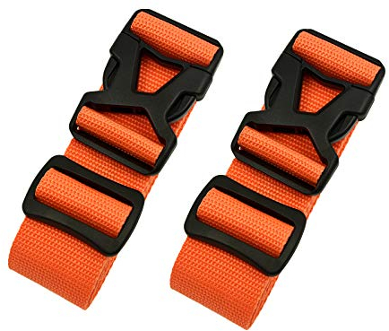 riemot 2 Stück Koffergurt Kofferband Gepäckgurt Kreuz Koffer Gurte Riemen Verstellbar & rutschfest - Reise Gadgets – geeignet für Geschäftsreisen und Tourismus - Orange