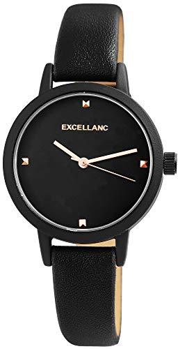 Excellanc Damen - Uhr Lederimitations Armbanduhr Zweifarbig Analog Quarz 1900205