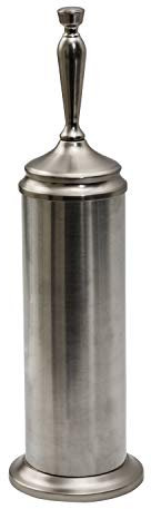 Splash Home Keena Stainless Steel Toilet Brush and Holder, Satin Nickel