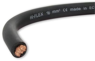 Elektrisches Kabel, 25 m, extra weich, Akku zum Löten, 16 mm2, Schwarz