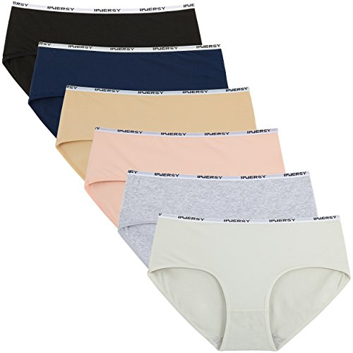 INNERSY Slip Femme Coton Respirant Culotte Taille Basse Multipack sous Vetement Confort Lot de 6 (S, Couleurs de Base)