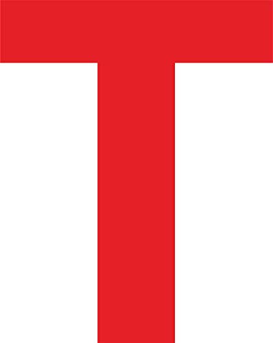 INDIGOS UG - Aufkleber - Buchstabe - T - rot - wetterfest - Auto Motorrad Fahrrad Helm Tür Fenster Beschriftung Glas Briefkasten 10cm