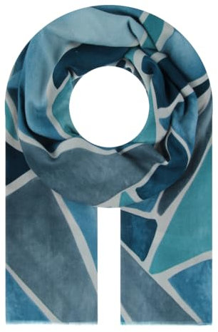 Majea Damen Schal Tuch Kopftuch Halstuch Stola (880031) (Blau 34)