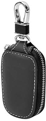 Cuero Estuches de Llave,Clave del Coche Titular de la Caja Cartera Llavero de Cremallera Clave del Coche Titular de la Caja Monedero para Hombres y Mujeres(Negro)