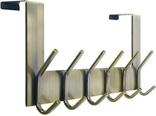 WEBI Over The Door Hooks for Hanging:Over The Door Towel Rack,Over Door Hanger Coat Rack for Hanging Towels,Hats,Coats,Behind Back of Bathroom,Bronze
