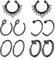 Mayhoop 10Stk Fake Piercings Fake Nasenring Septum Edelstahl Schwarz Fake Piercings Nase Fake Septum Piercing Face Piercing Nase Septum Lippe Ohr Ring Hoop für Männer Damen