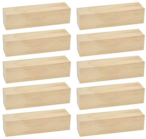 FOCCTS 10Pcs Basswood Whittlers Carving Blocks, Wood Carving Kit, Unfinished Wood Blocks for Wood Carving, Hobby Kit for Adults