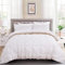 Luxury White Pintuck Duvet Cover Set 3 Pieces Pinch Pleat Bedding Duvet Cover with Zipper Closure Microfiber Pintuck Quilt Duvet Cover for Home Hotel Super King Size 220x260cm