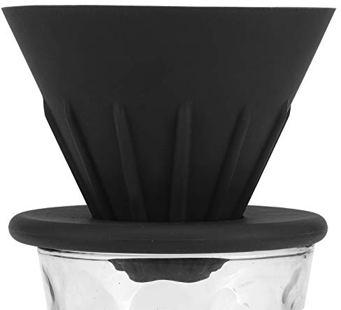 Silicon Resin Coffee Dripper,Portable Easy Manual Brew Maker,Enjoy Pour Over Coffee Anytime, Anywhere(Black)