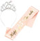 JKJF Happy 25. Geburtstag Schärpe 25 Geburtstag Kristall Tiara Strass Krone Haarreif für Damen Frauen Geburtstag Geschenk Geburtstag Dekoration Party Zubehör - Rose Gold 2 STK