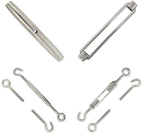 Spannschlossmutter ähnl. DIN 1480 V4A M12 - Spannschloss Edelstahl Seilspanner Hakenschraube Augschraube