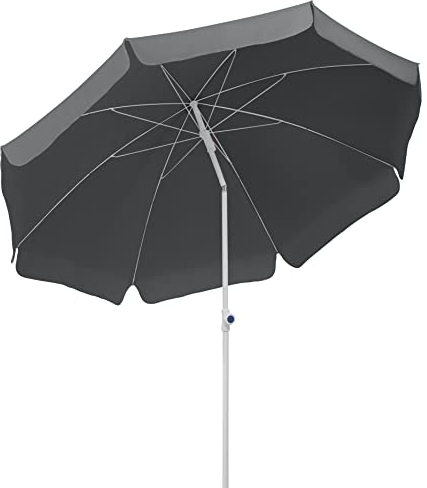 Schneider 681-15 Ibiza Parasol rond en acier et toile polyester Anthracite 240 cm 2,8 kg