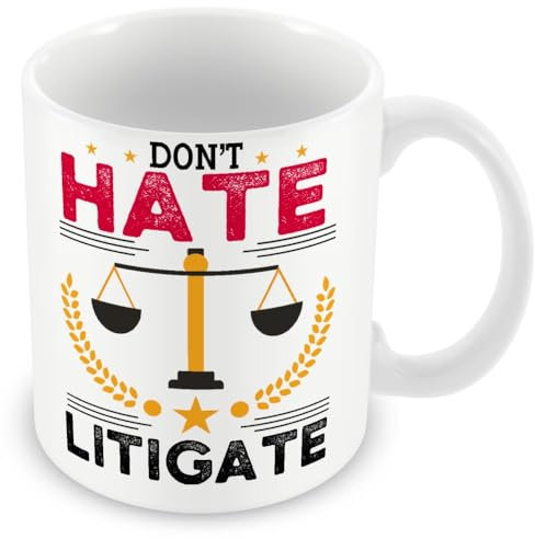 MUGGZ Mug Gift for Lawyer - Don't Hate Litigate – Custom Funny Coffee Mug – Unique Gift for Friends & Family
