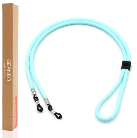 GERNEO® – DAS ORIGINAL – Florenz – Premium Brillenband für Sonnenbrillen & Lesebrillen Crystalline mit Silber Halterungen – verstellbar mit Kabelzug & Logogravur