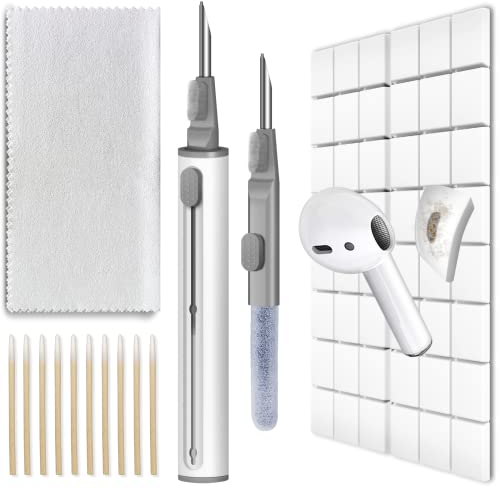 MOLOPPO Reinigungsset für Apple AirPods, Handy & Elektronik - Reinigungsknete, Reinigungsstäbchen, Mikrofasertuch & weißer Reinigungsstift