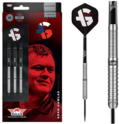 Bull's Adam Gawlas E2 90% Tungsten Steel Dart Pfeile | Profi dartpfeile 23 Gramm | Dartpfeile für Profi Dartspieler |