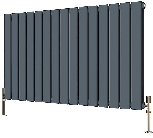 Radbliss Horizontal Flat Panel Radiator 600x1020mm Anthracite Matt Grey Double Design RAD Central Heating