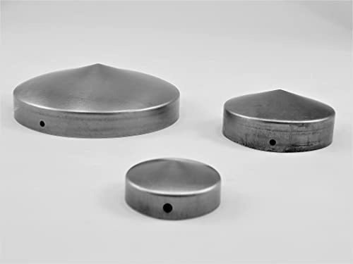 5 Stück Abdeckkappe rund rostend/Metall (Stahl roh) Ø77mm