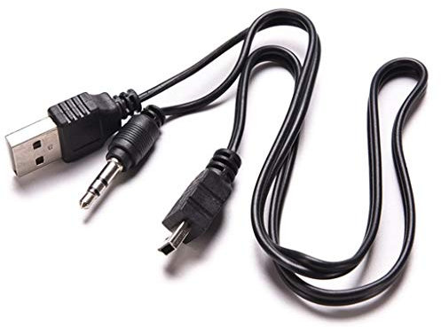 DOMELA Cavo Audio, Cavo for Strumenti, Adatto for Altoparlante Mp3 MP4 Player 50 cm 1 PC USB Mini Maschio a Maschio USB 2.0 5 Pin Standard + Cavo Adattatore di connessione Jack Audio AUX da 3,5 mm