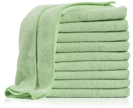 Zestri Premium Mikrofaser Putztücher 40x40 cm | Reinigungstücher saugstark für Küche, Auto, Bad | 10er Set Grün