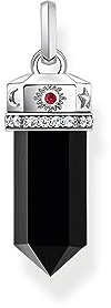 THOMAS SABO Kettenanhänger mit facettiertem Onyx Silber geschwärzt 925 Sterlingsilber, Geschwärzt