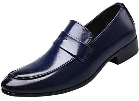 Scarpe in vernice – Scarpe da lavoro | Oxford Smoking in pelle laccata Brogue scarpe da sposa Derby in pelle, per smoking, colore nero, Blu, 48 EU