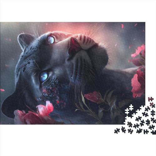 Puzzles für Erwachsene, 500 Teile, klassisch, The Pink Black Panther, Holzpuzzle, entspannendes Puzzlespiel, Denksportaufgaben (52x38cm)