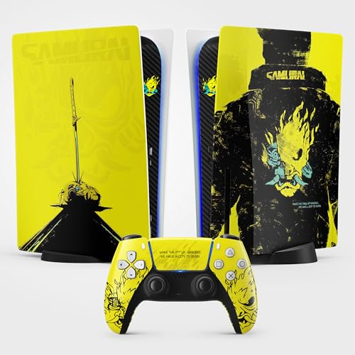 Adesivo PS5 CYBER PUNK STYLE, adesivo per Playstation 5, console e controller, edizione disco standard, skin V (1 controller)