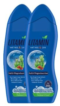 2er Pack LITAMIN Blauer Traum Duft-Pflegeschaumbad (2 x 750ml) - mit Meeresalgen & Kastanien-Essenz reinigt sanft und enthält keine Mikroplastikpartikel, ist paraben- und silikonfrei
