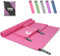 Pfloge® Mikrofaser Handtuch 3er Set, 180x80cm Microfaser Handtücher Groß+ 2 Stück 80x40cm Klein Fitness Handtuch, Farbecht Mikrofaser Badetuch, für Fitness, Sauna,Strand, Reise(Rosa)
