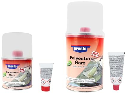 2k Polyesterharz, 2-Komponenten Polyester-Harz mit Härter für Löcher, Durchrostungen, Schadstellen, Reparatur Karosse KFZ Boot Modellbau Formenbau (250g)