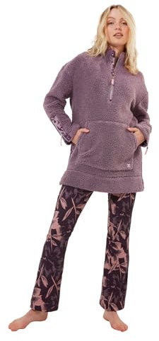Joe Browns Women's Sloe Joes Cosy Oversized 1/2 Zip Funnel Neck Borg Fleece, Purple, Large (16-18)