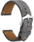 WOCCI 20mm Leder Uhrenarmband, Umgekehrtes Wildleder (Grau)