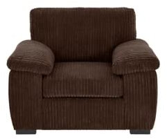 Capri Jumbo Cord Fabric Sofa, Removable Seat Cushions, Plush Comfort (Chocolate, Armchair)