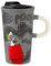 Hallmark Travel Mug, Peanuts Travel Mug, Ceramic Travel Mug, Colour Changing Mug, Snoopy, with Lid, Grey