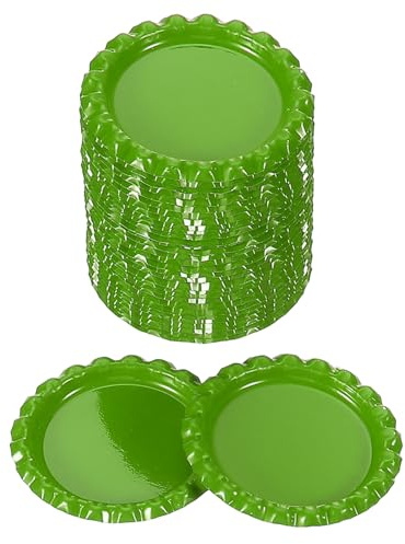 PATIKIL 100 Pieces Bottle Caps for Crafts, 1 Inch Decorative Double Sides Printed Flat Bottle Caps Bulk for DIY Pendants Scrapbooks Badge, Light Green