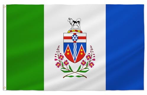 PTEROSAUR Yukon Territory-Flagge, kanadische Yukon-Territory-Flaggen mit Messingösen, Dekoration für drinnen und draußen, Yukon, 60 x 91 cm