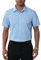 siliteelon Men's Short Sleeve Blue Dress Shirts Stain Shield Stretch Non Iron Business Casual Button Down Shirts Regular Fit Shirt for Adult
