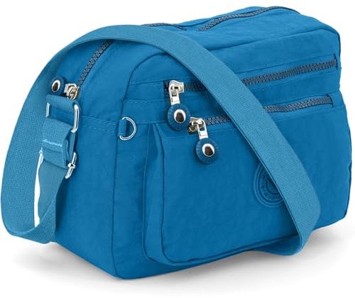 ekavale - Kleine Schultertasche aus Wasserabweisendes Nylon – Handtasche für Damen & Mädchen - Crossbody Bag - Leichte Umhängetasche (Royal-Blau)