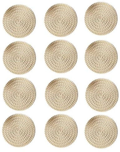 12 pcs Gold Round Coasters Set - Stain-Resistant & Waterproof Table Mats | Metallic Hollowed-Out Design for Coffee, Tea & Beverages (Elegant & Durable)